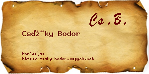 Csáky Bodor névjegykártya